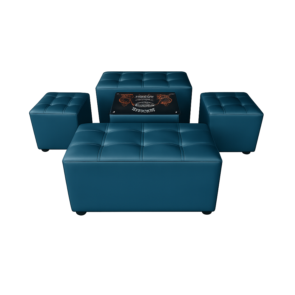 Juego de puff con banquetas lounge